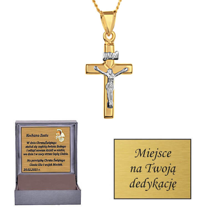 krzyżyk złoty z dedykacją