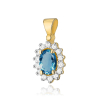 Zawieszka owalna topaz London Blue w złocie 0,50ctZawieszka owalna topaz London Blue w złocie 0,50ct