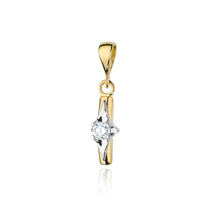 Złota zawieszka z diamentem 0,10ct