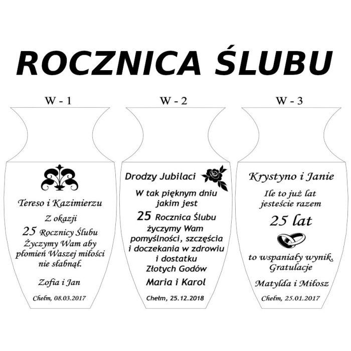 Wazon z grawerem. Prezent na imieniny, urodziny, ślub