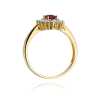 Złoty pierścionek z rubinem i brylantami-Rocznica Ślubu