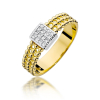 Unikatowy pierścionek z brylantami 0,08ct