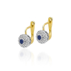 Kolczyki złote z szafirami i brylantami