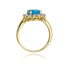 Pierścionek złoty z brylantami i dużym topazem