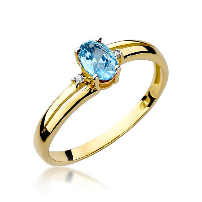 Pierścionrk z topazem i brylantami