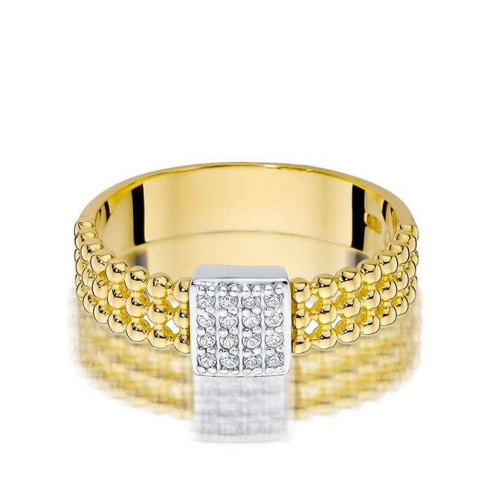 Unikatowy pierścionek z brylantami 0,08ct