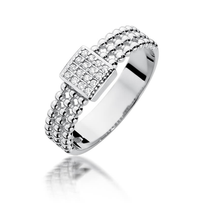 Unikatowy pierścionek z brylantami 0,08ct