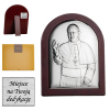 Obrazek srebrny. Papież Franciszek. Dedykacja