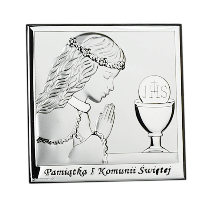 Pamiątka I Komunii Świętej Obrazek z dziewczynką