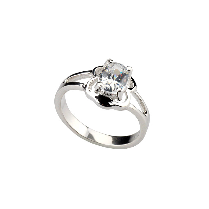Pierścionek srebrny z cyrkonią