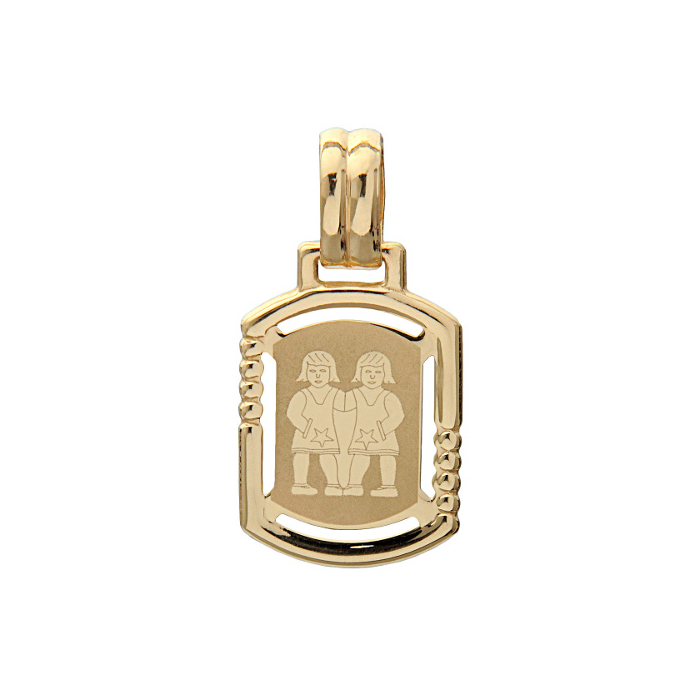 Zawieszka złota. Znak zodiaku Bliźnięta. Au 585